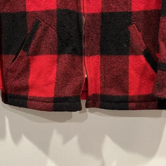 VINTAGE L.L BEAN PLAID RED FIELD JACKET - Picture 4 of 14